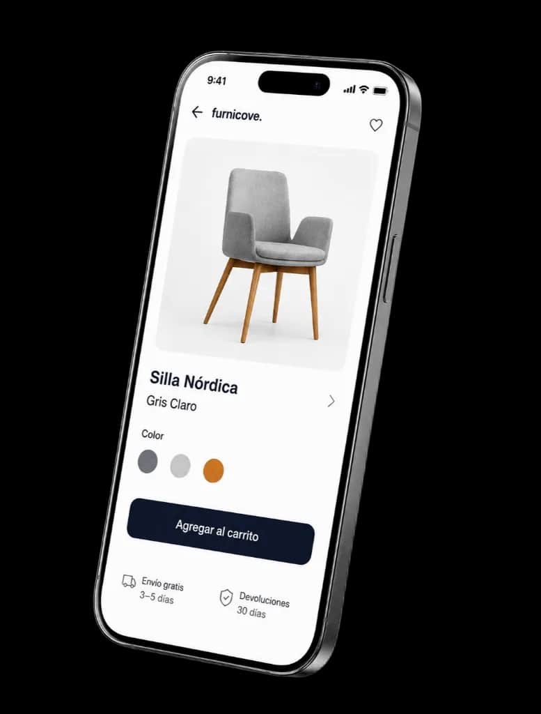 E-commerce mobile app product detail screen on a smartphone
